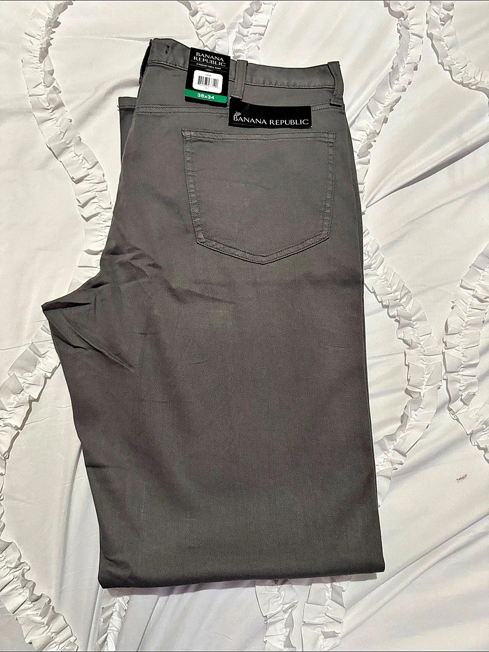 Banana Republic 5 Pocket Pant Slim Waist Gray Waist 38 NWT